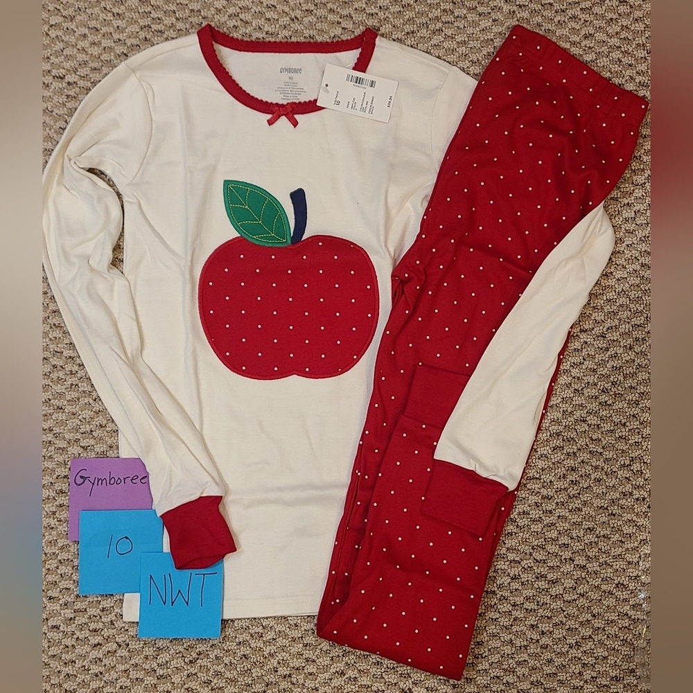 Gymboree Red and White Apple Pajama Set